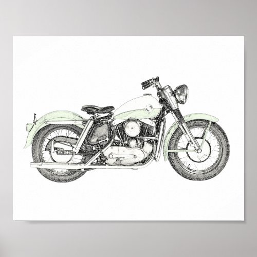 1957 Sportster Motorcycle Poster