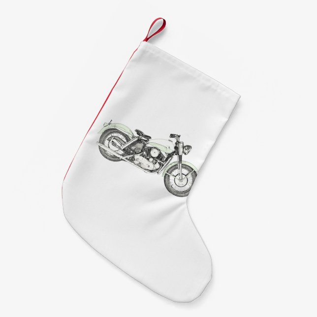 1957 Sportster Motorcycle Small Christmas Stocking (Front (Hanging))