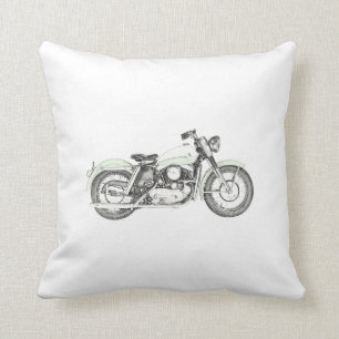 1957 Sportster Motorcycle Throw Pillow