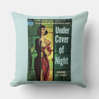 1957 Under Cover of Night paperback cover print Throw Pillow