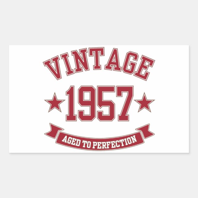 1957 Vintage Aged to Perfection Rectangular Sticker (Front)