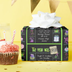 1958 Birthday Year Trivia Wrapping Paper