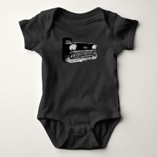 1958 Chevy Bel Air Front Bumper View Silhouette Baby Bodysuit