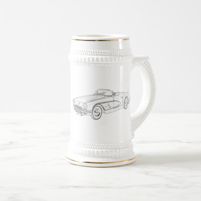 1958 Chevy Corvette Beer Stein (Front Right)