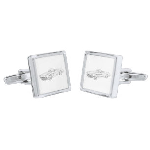 1958 Chevy Corvette Silver Cufflinks