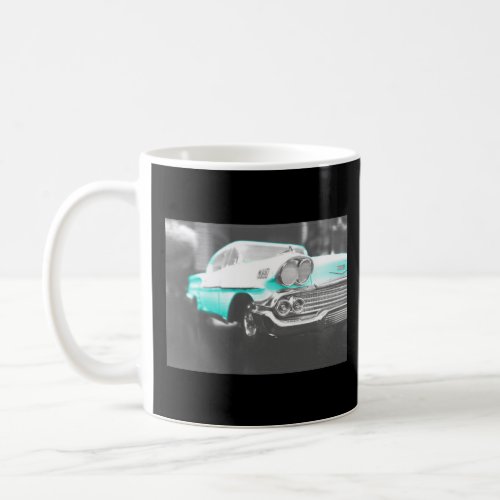 1958 chevy impala bright blue classic car coffee mug