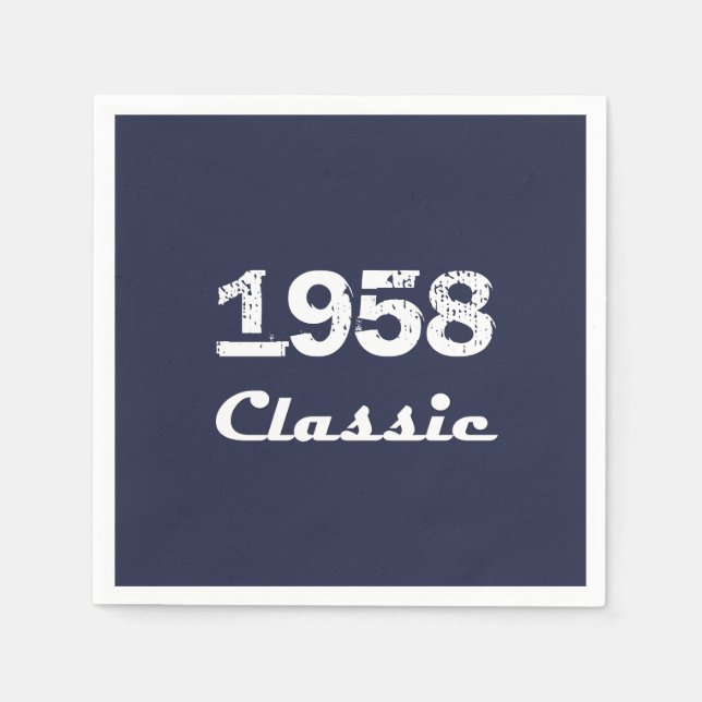 1958 Classic 60th Birthday Party Celebration Paper Napkins (Front)