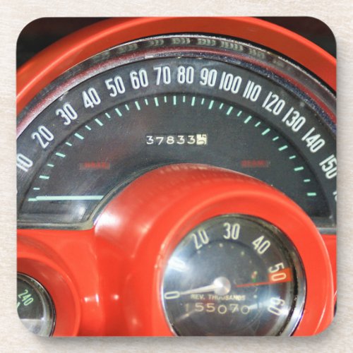 1958 Classic Car Speedometer Beverage Coaster