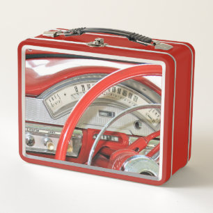 1958 Classic Car Speedometer Metal Lunch Box