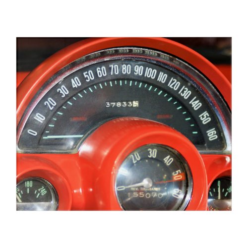 1958 Classic Sports Car Speedometer Acrylic Print