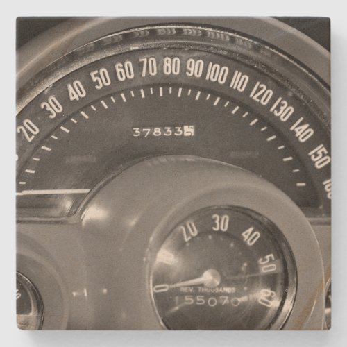1958 Classic Sports Car Speedometer Stone Coaster