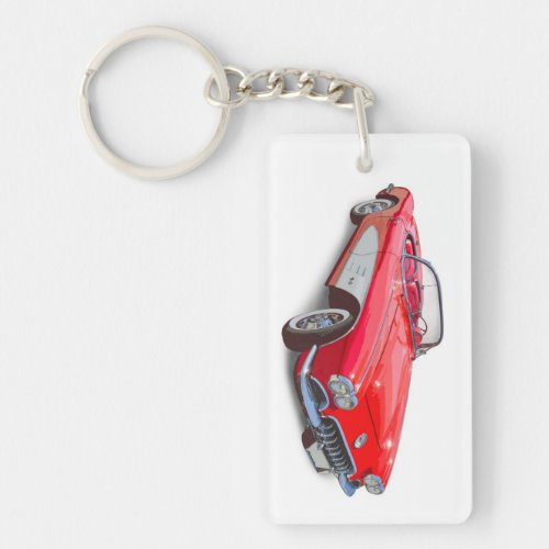 1958 Corvette Convertible Red Classic Car Keychain