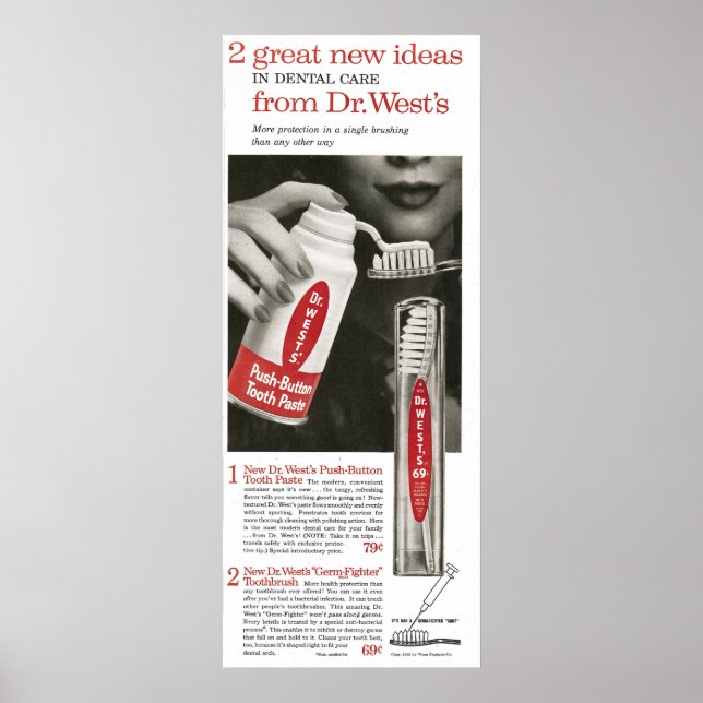 1958 Dr. West toothpaste Poster (Front)