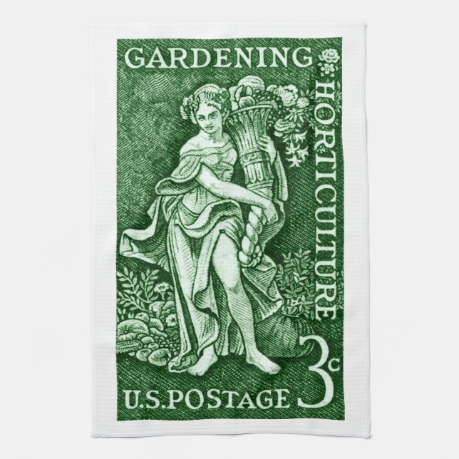 1958 Gardening + Horticulture Stamp Towel (Vertical)