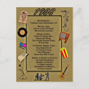 1958 Great Events Birthday Card