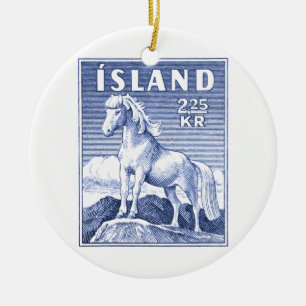 1958 Icelandic Horse Postage Stamp Ceramic Ornament