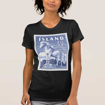 1958 Icelandic Horse Postage Stamp T-shirt by Retrographica at Zazzle