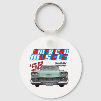 1958,Impala,Rockabilly,rusty car,distressed,Tailfi Keychain