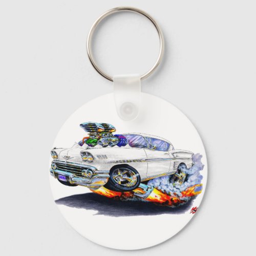 1958 Impala White Car Keychain