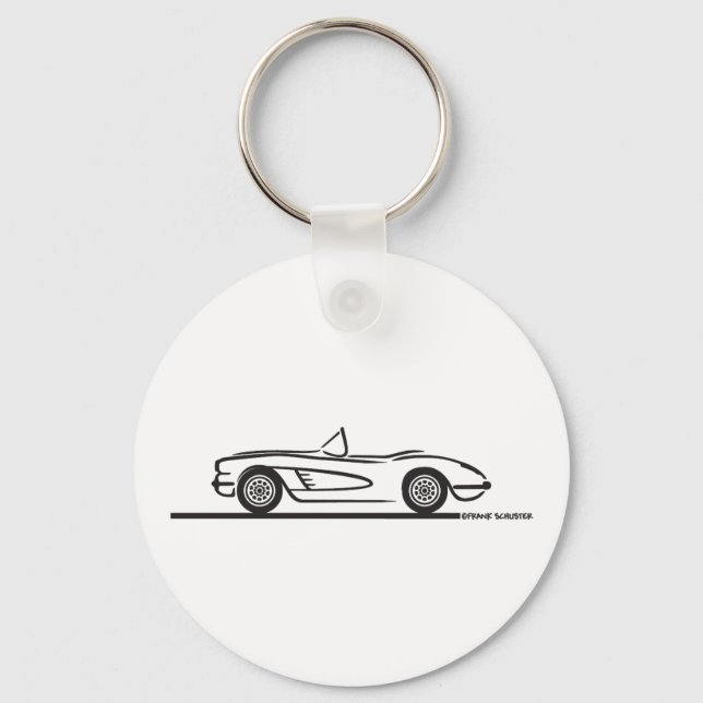 1959 1960 Chevrolet Corvette Keychain (Front)