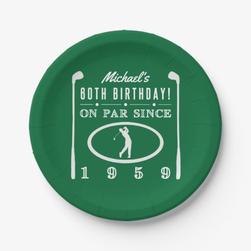 1959 60th Birthday For Golfers Paper Plates