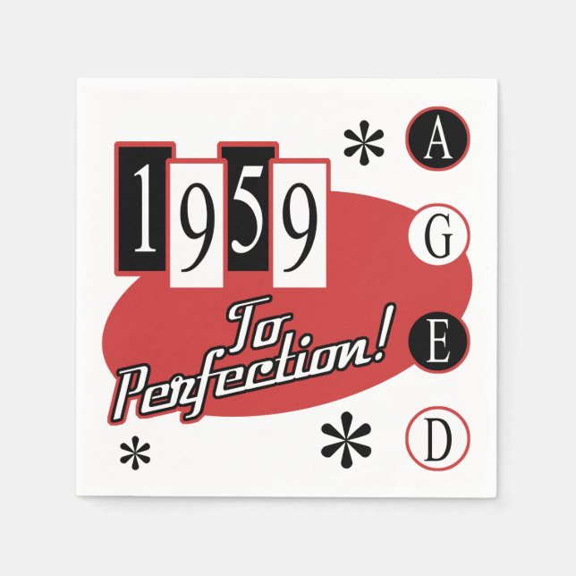 1959 60th Birthday MidCentury Napkins (Front)