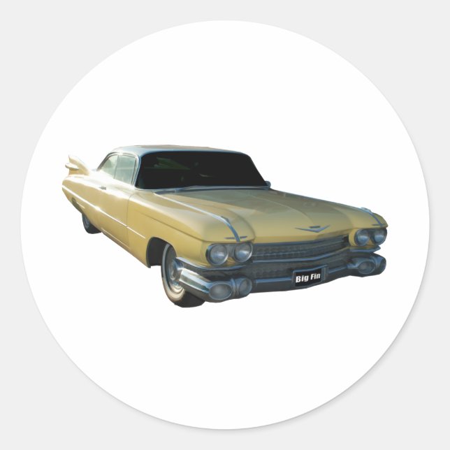 1959 Cadillac Cream Classic Round Sticker (Front)