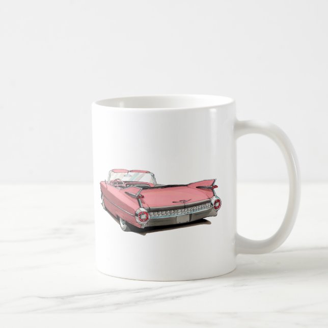 1959 Cadillac Pink Car Coffee Mug (Right)