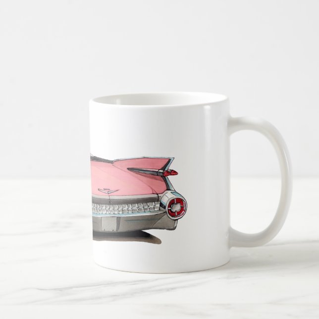 1959 Cadillac Pink Car Coffee Mug (Right)
