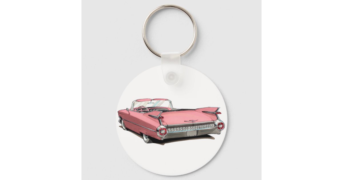 Pink Classic Car Key Ring
