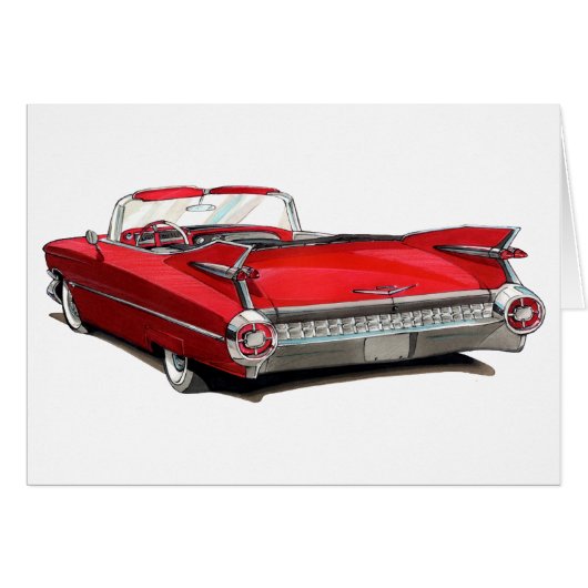 1959 Cadillac Red Car Cards (Front Horizontal)