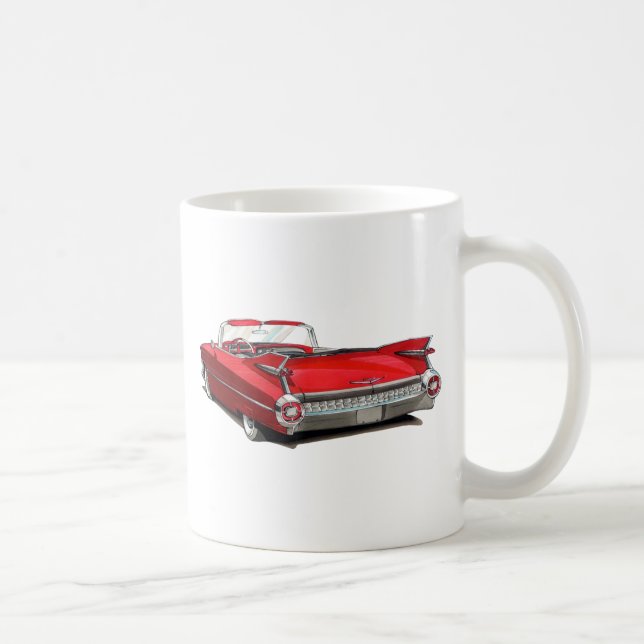 1959 Cadillac Red Car Coffee Mug (Right)