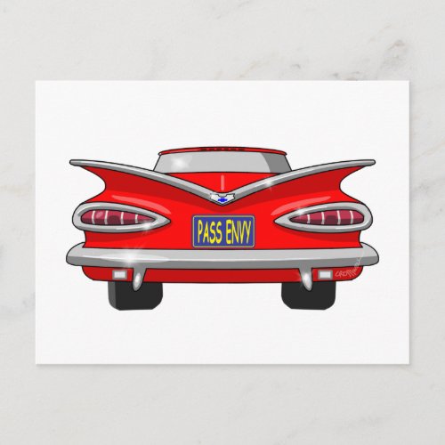 1959 Chevrolet Chevy Impala Pass Envy Postcard