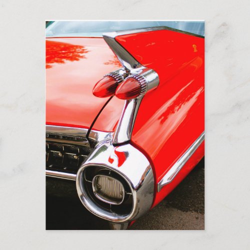 1959 Classic Luxury Car Fin  Taillights Postcard