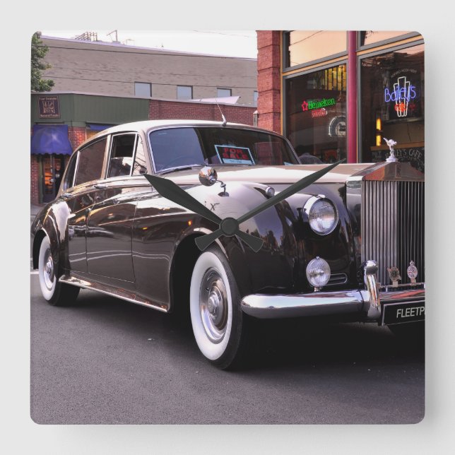 1959 Classic Rolls Royce Square Wall Clock (Front)