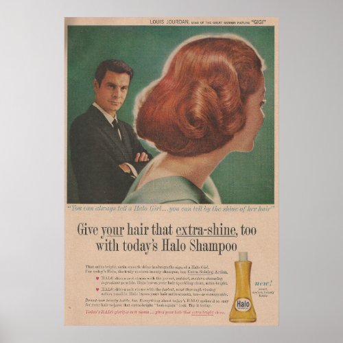 1959 Halo Shampoo Ad Poster