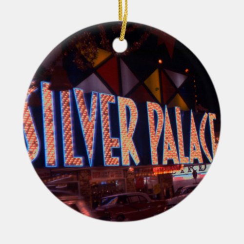 1959 Las Vegas Silver Palace Casino Neon Sign Ceramic Ornament