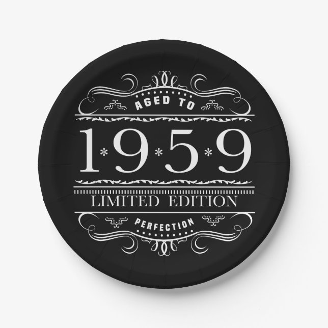1959 Limited Edition Birthday Paper Plates (Front)