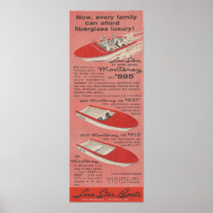 1959 Lone Star Boats Ad Poster