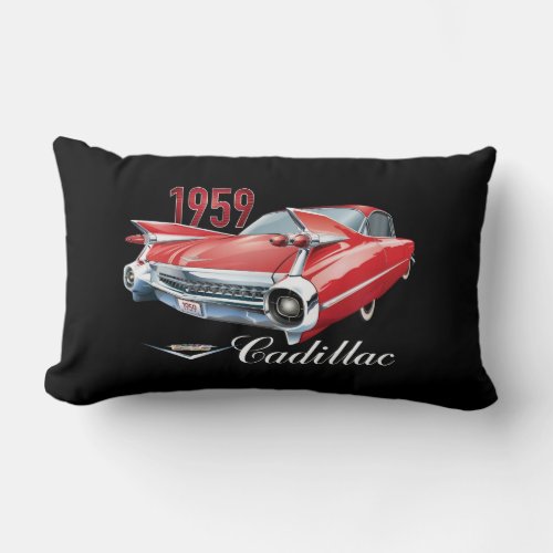 1959 Red Cadillac Classic Motor Car  Lumbar Pillow