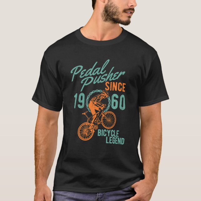 1960 60Th Birthday Gift Mountain Bike Biking Bicyc T-Shirt (Front)