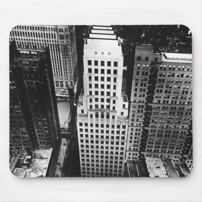 1960:  An aerial view of a Chicago skyscraper Mouse Pad (Front)