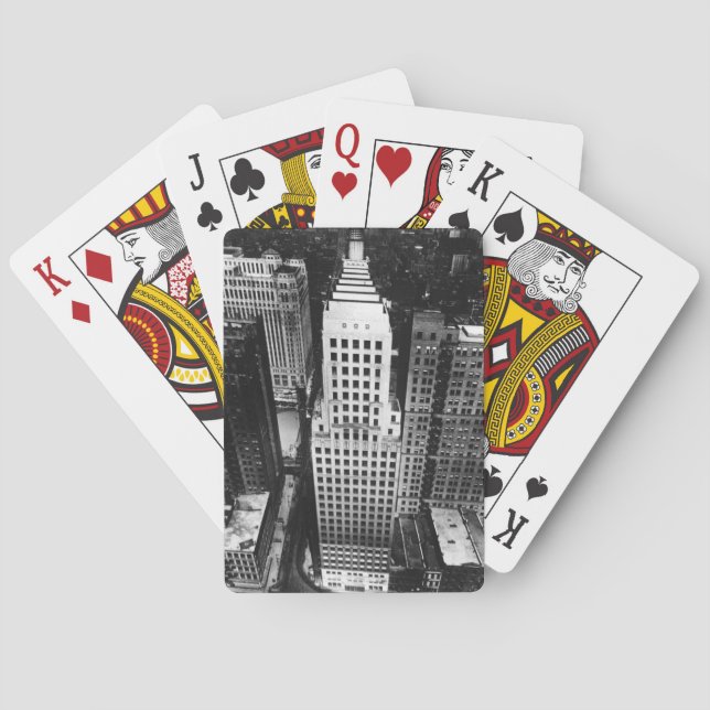 1960:  An aerial view of a Chicago skyscraper Poker Cards (Back)