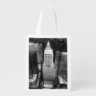 1960: An aerial view of a Chicago skyscraper Reusable Grocery Bag