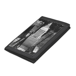 1960: An aerial view of a Chicago skyscraper Trifold Wallet