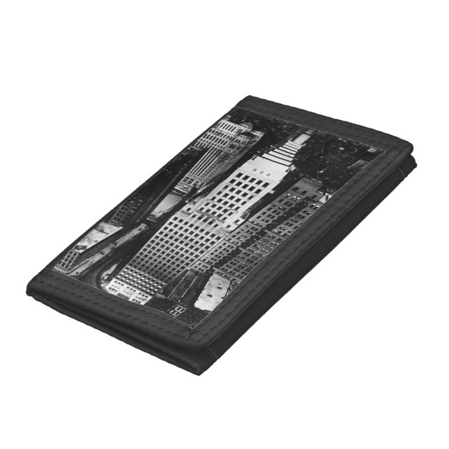 1960:  An aerial view of a Chicago skyscraper Trifold Wallet (Bottom)