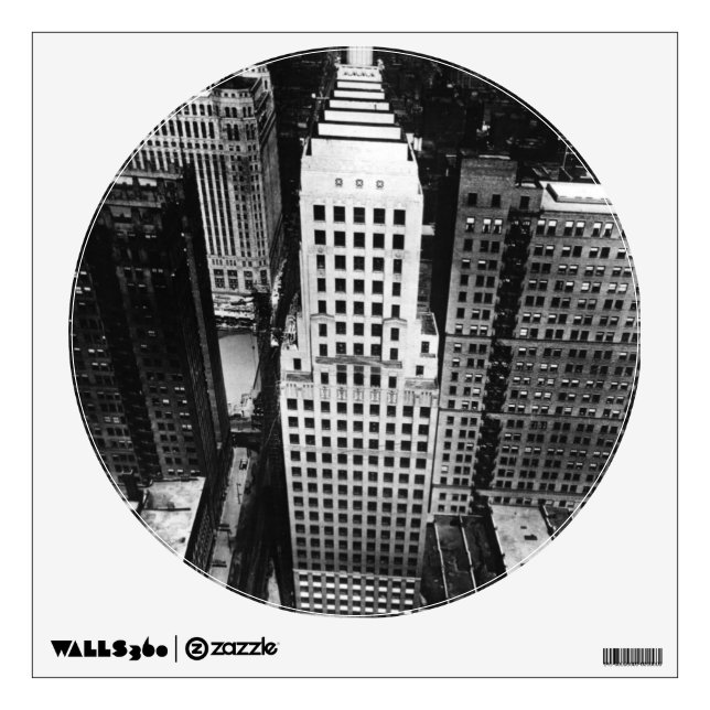 1960:  An aerial view of a Chicago skyscraper Wall Decal (Front)