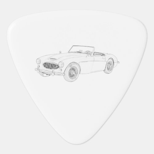 1960 Austin_Healey Convertible Roadster Drawing Guitar Pick