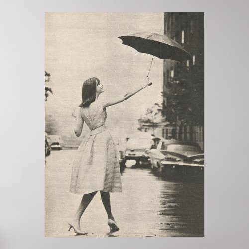 1960 Black  White Fashion Photo Poster