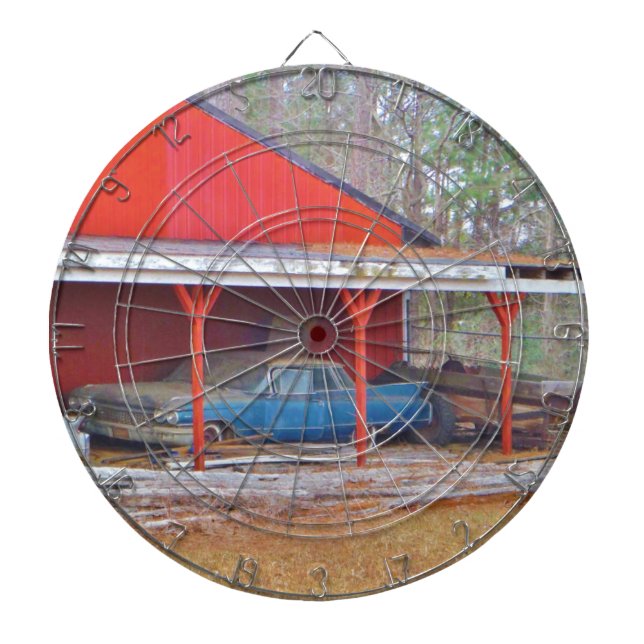 1960 BLUE SADAND DEVILLE Antique car Dart Board (Front)